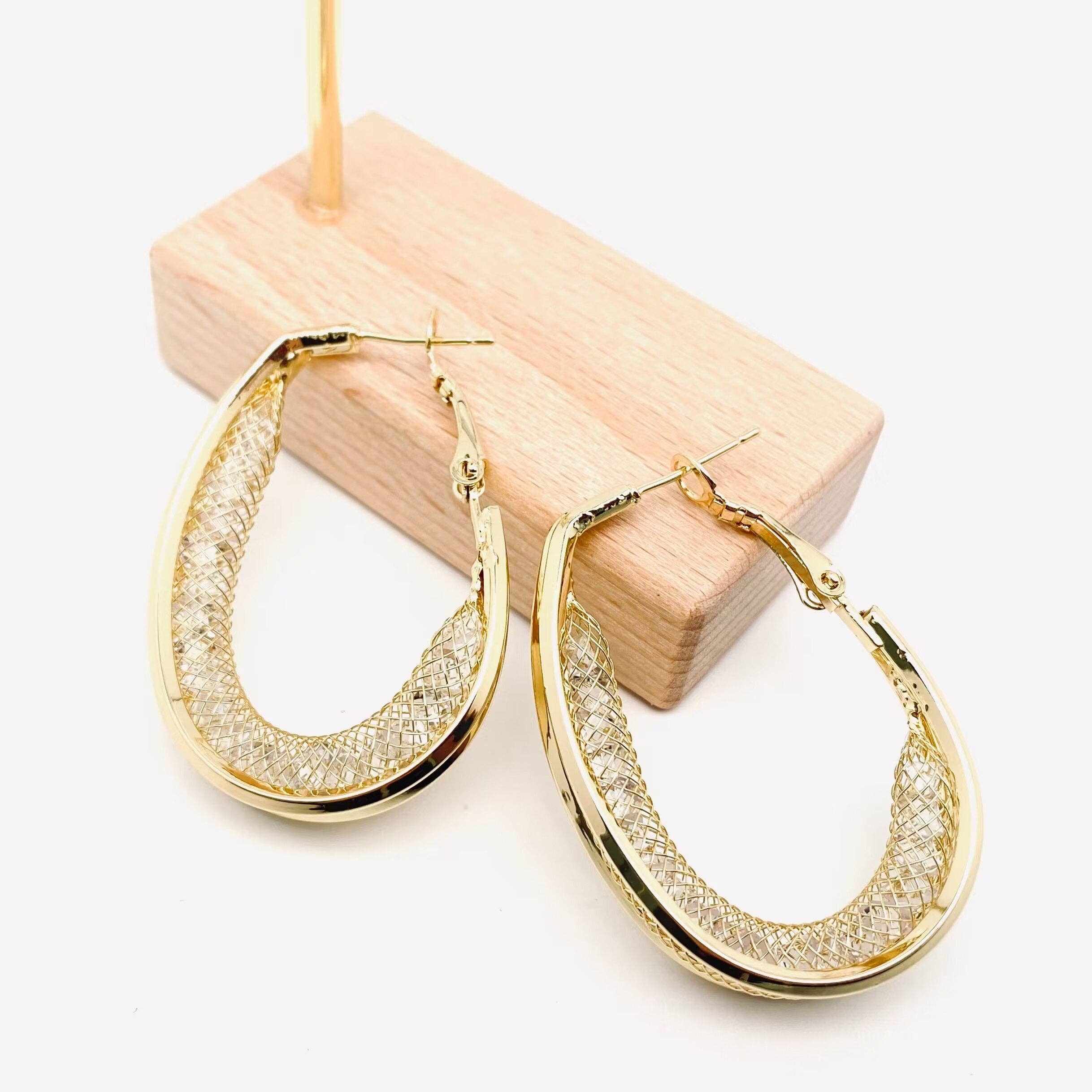 Mio Queena - Wholesale Hoop Earrings - Metal Reticular Hoop Earring2