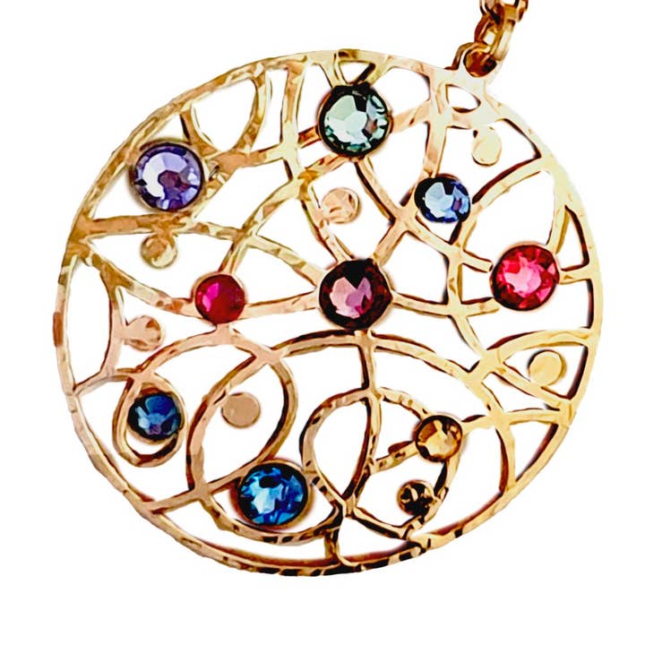 Cavas gioielli - Wholesale Pendant/Charm Necklace - Gold-plated 925 silver necklace with colored crystals1