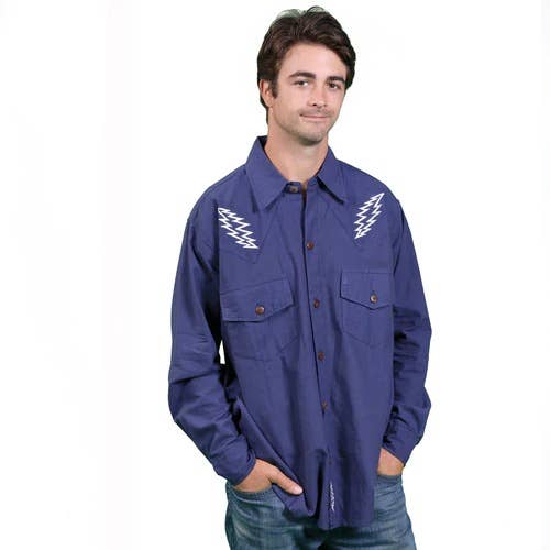 Grateful Dead Hippie Cotton Long Sleeve Button Up W/ SYF for wholesale by Jayli Clothing