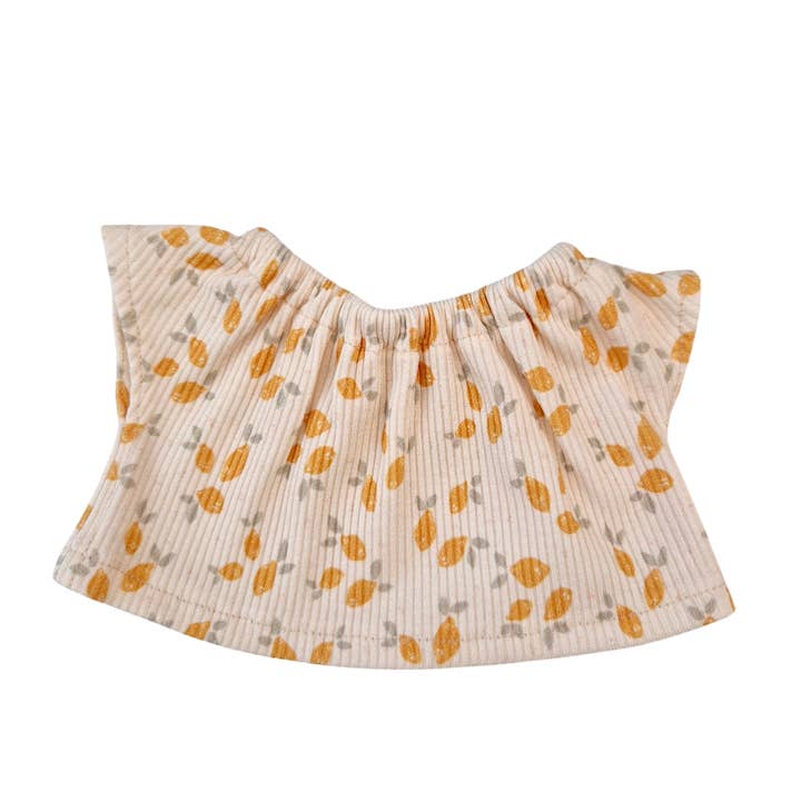 SUZANNE tee-shirt fille citron pour la vente par Maman Poule et Papa Coq