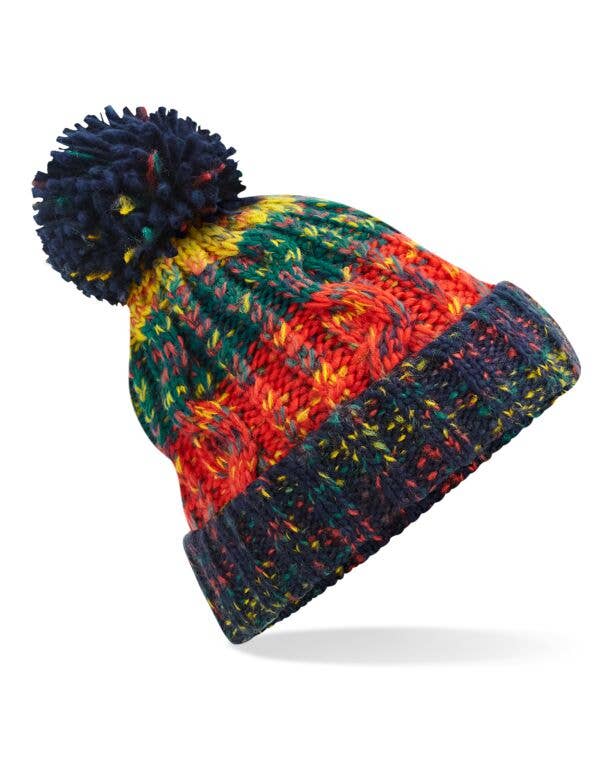 Logo Free Clothing – Engroshandel Beanie - Dame – Beechfield proptrækker Pom Pom Pom Beanie | Unisex | Kraftig kabelstrik | 15 farver | Én størrelse5