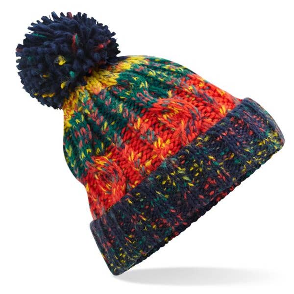 Logo Free Clothing – Engroshandel Beanie - Dame – Beechfield proptrækker Pom Pom Pom Beanie | Unisex | Kraftig kabelstrik | 15 farver | Én størrelse5