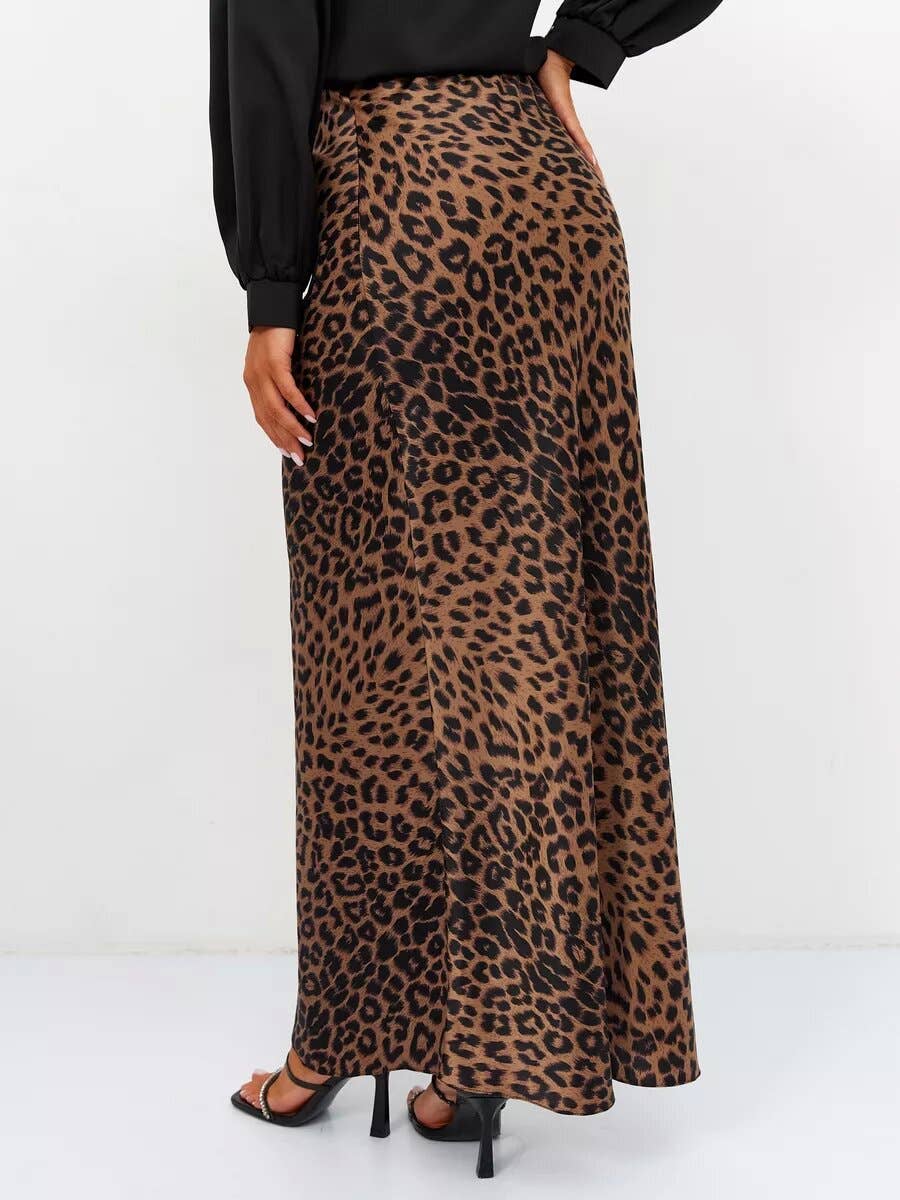 Lily Clothing - Wholesale Skirt - Women's - SEXY SATIN LEOPARD PRINT HIGH-WAISTED SKIRT7