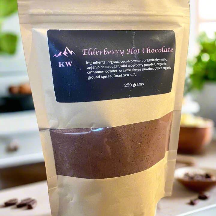Kootenay Wildcrafting Co - Wholesale Hot Cocoa Mix/Kit - Organic Elderberry Hot Chocolate- 250 grams2