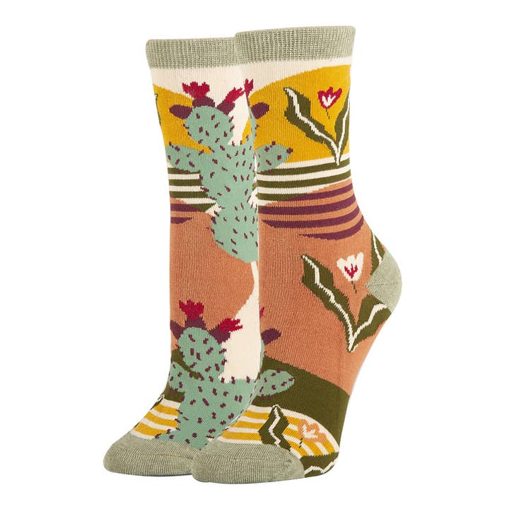 Oooh Yeah/Sock It Up/Oooh Geez Slippers - Wholesale Socks - Women's - Sol De Cactus | Women's Western Premium Cotton Crew Socks