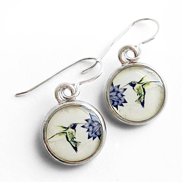Seed and Sky - Venta al por mayor Pendientes colgantes - Pendientes de plata colibrí0