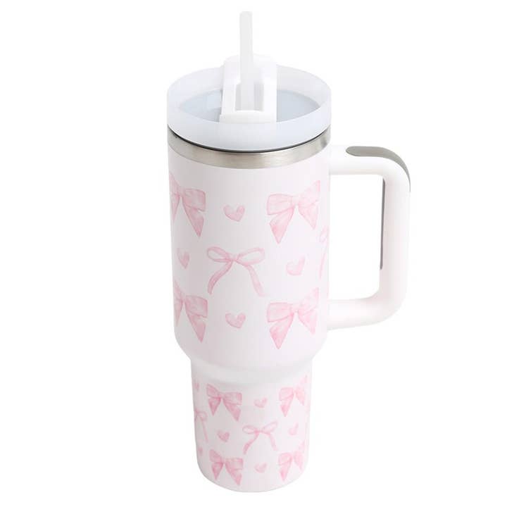 Pink Irene Wholesale - Wholesale Insulated Mug/Tumbler - 40 oz TUMBLER W/HANDLE DOUBLE WALL STAINLESS STEEL