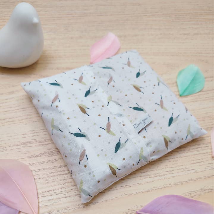 ZOUZOU CAILLOUX - Vente Compresses chaud/froid - Bouillotte noyaux de cerise plumes - 15 cm x 15 cm4