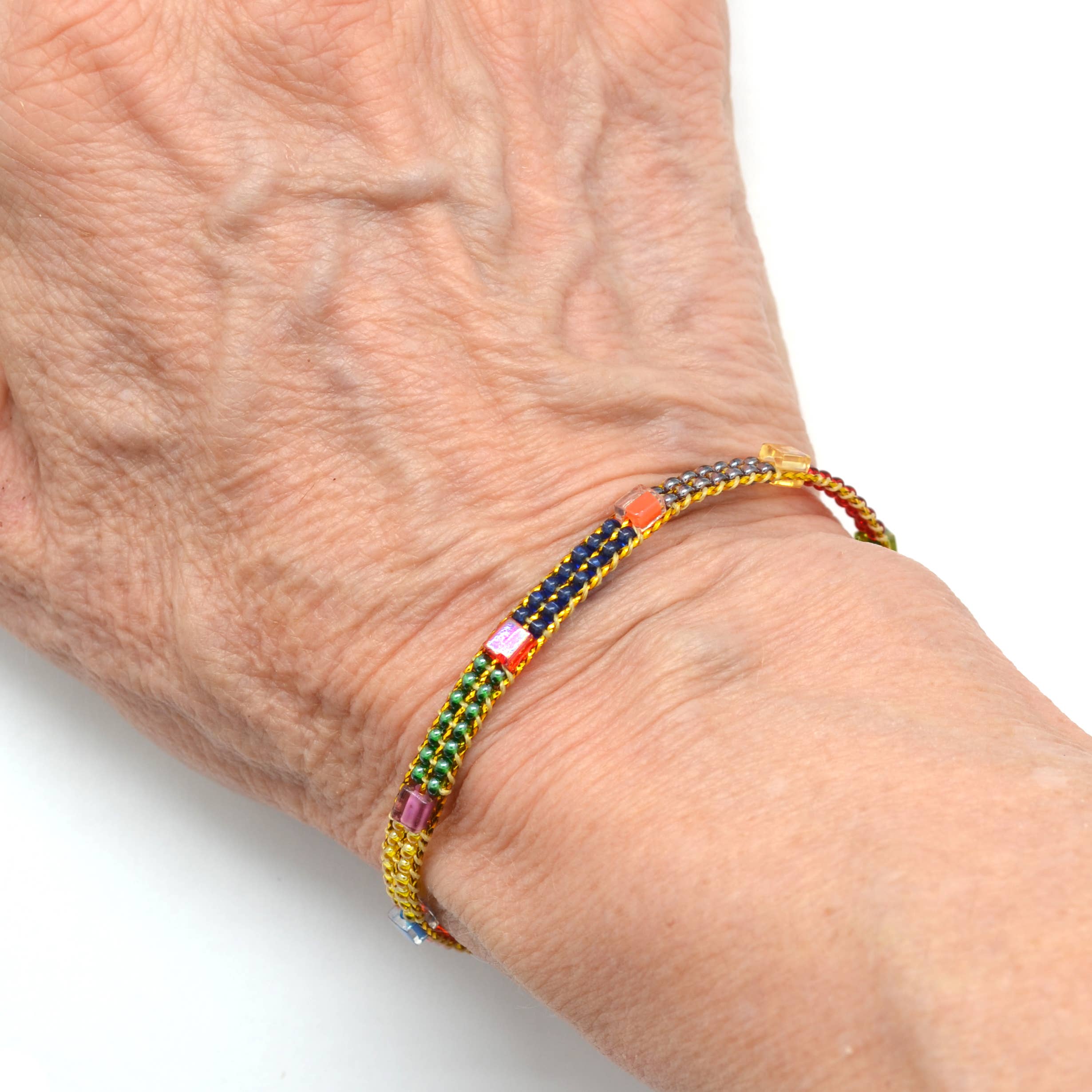 Dunitz & Company - Wholesale Beaded Bracelet - Skinny Metallic Rainbow Bracelets4