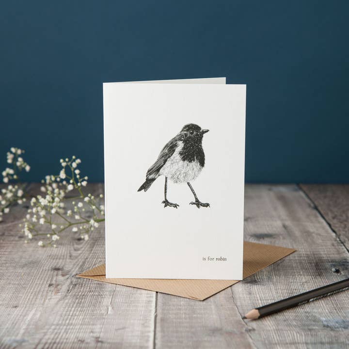 R is for Robin Card for wholesale by Lucy Coggle Designs