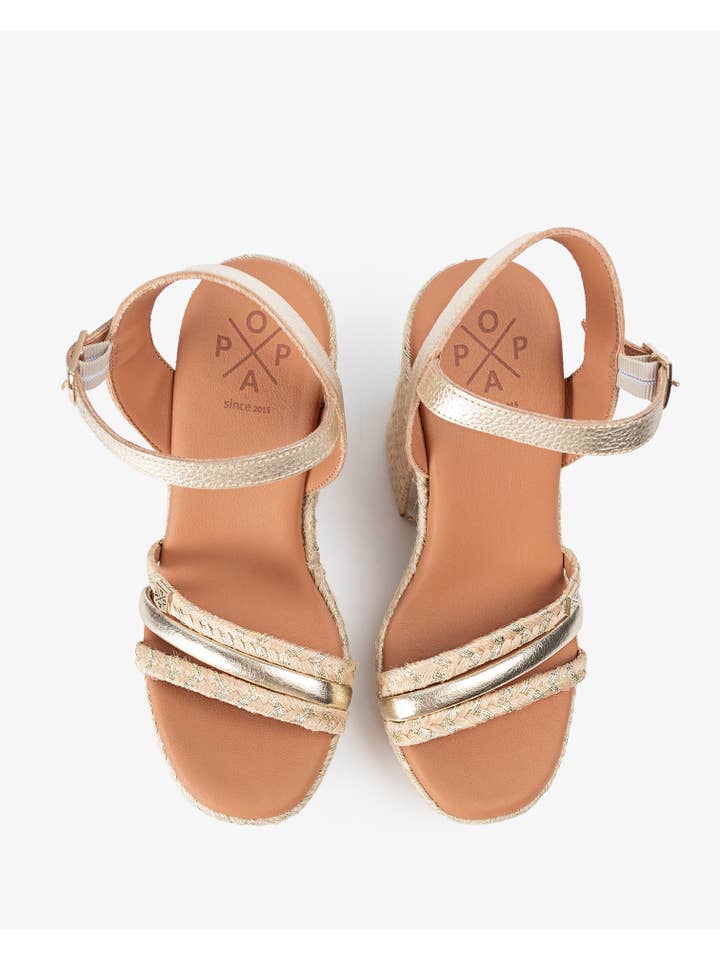 Wedge Heel Canoe Jute Gold for wholesale on Faire