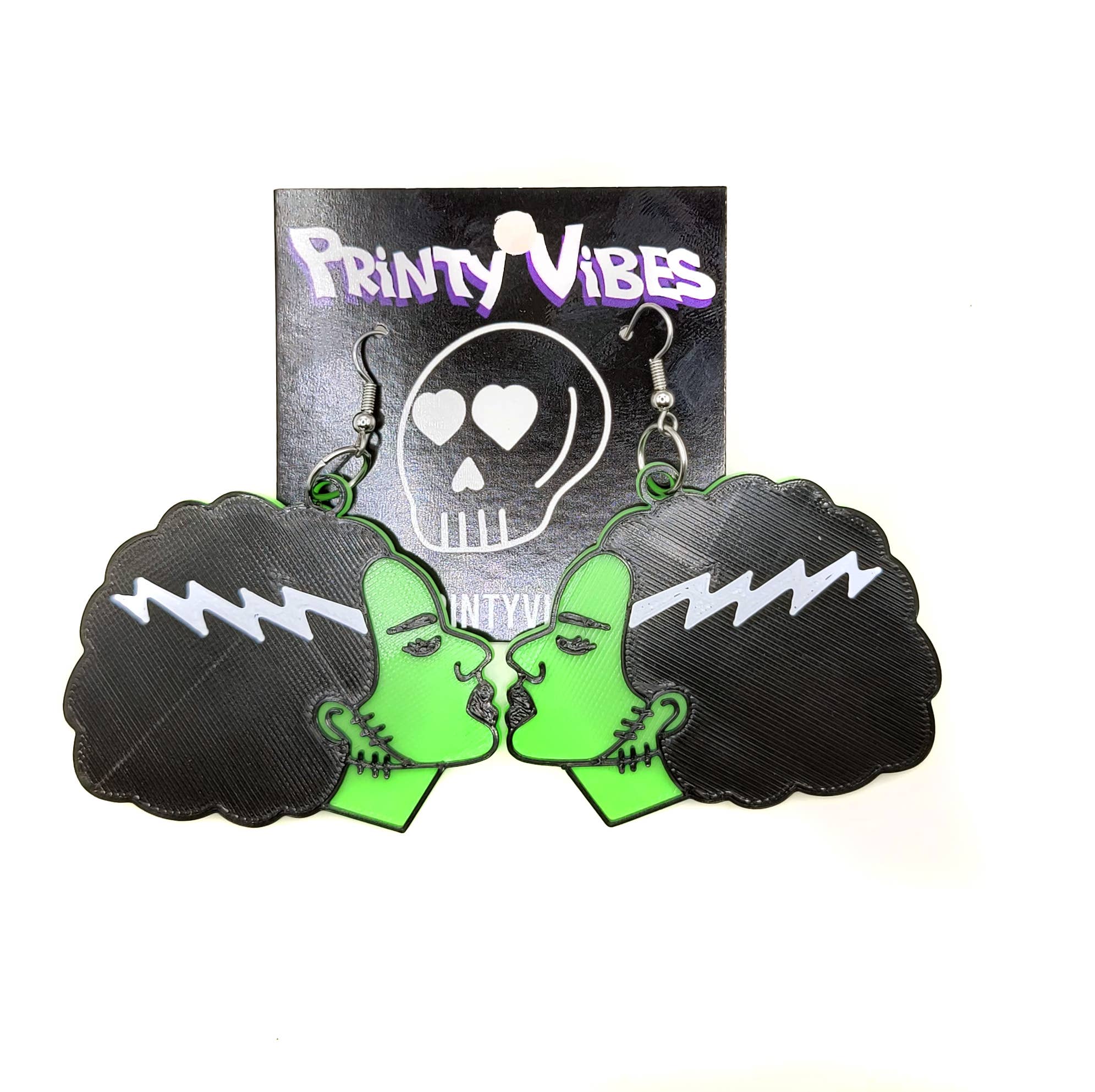 Printy Vibes - Vendita all'ingrosso Orecchini pendenti - Orecchini Monster Bride Spooky Horror stampati in 3D2