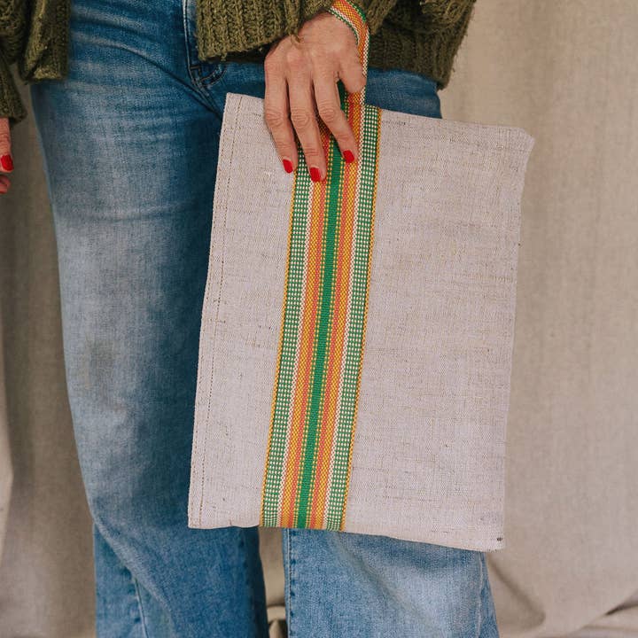 Will & Atlas - Wholesale Clutch Bag - Women's - Wristlet Clutch Bag, jute / Belleville Pouch Green, 3 sizes3