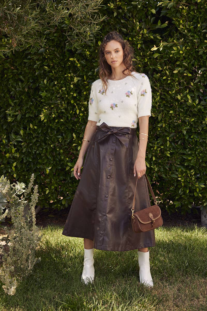 in february - Wholesale Skirt - Women's - SOPHISTICATED VEGAN FAUX LEATHER BELTED MIDI SKIRT8