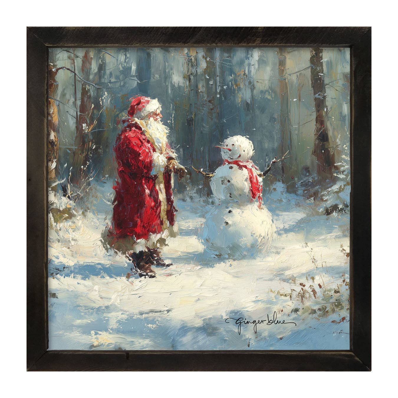 ginger blue - Wholesale Christmas Wall Art - Santa and the Snowman6