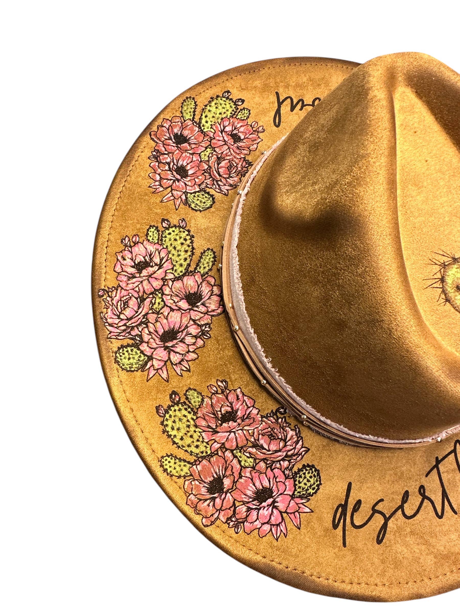 Wild Indigo - Wholesale Fedora - Women's - Gypsy Soul Wild Heart Painted Burnt Hat1