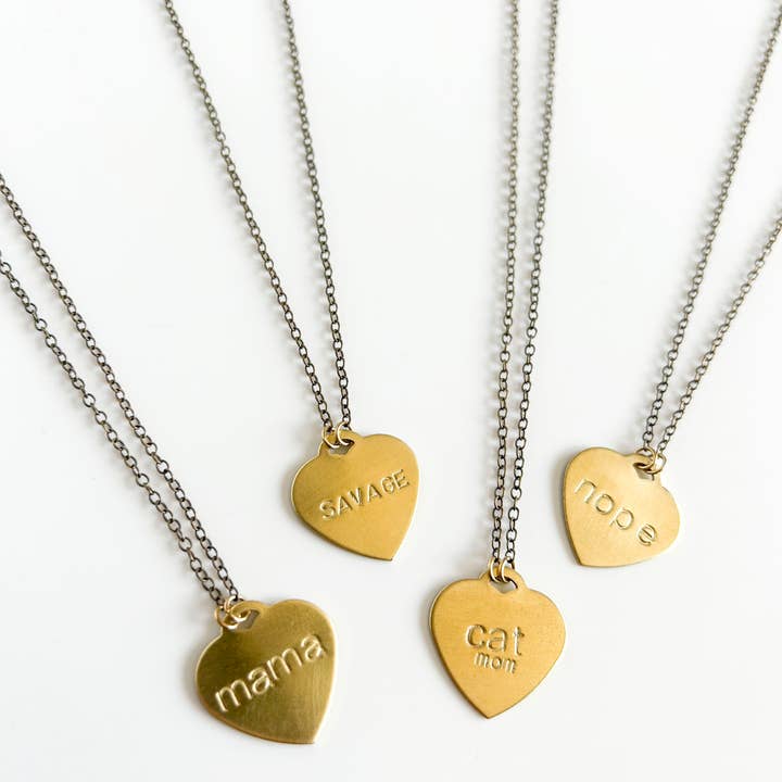 Grey Theory Mill - Wholesale Pendant/Charm Necklace - Custom Stamped Necklace – Heart & Circle Pendant Jewelry4