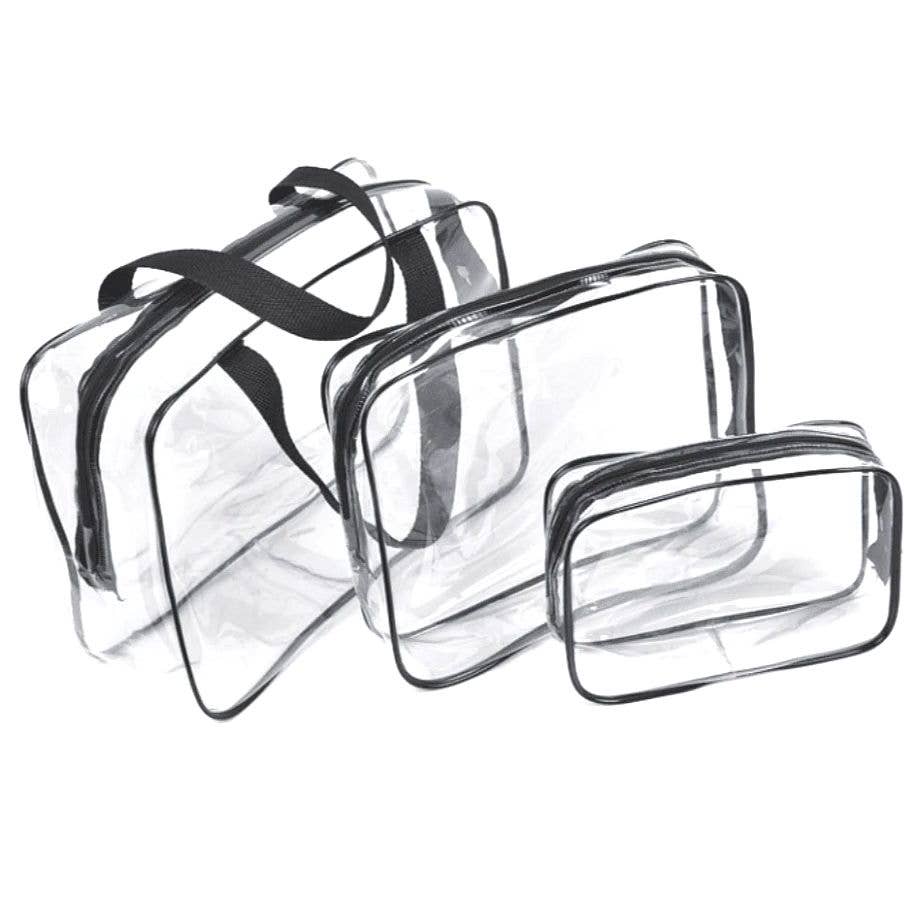 Diacly - Wholesale Makeup/Cosmetic Bag - 3 Pc Clear Transparent Makeup Storage Bags1