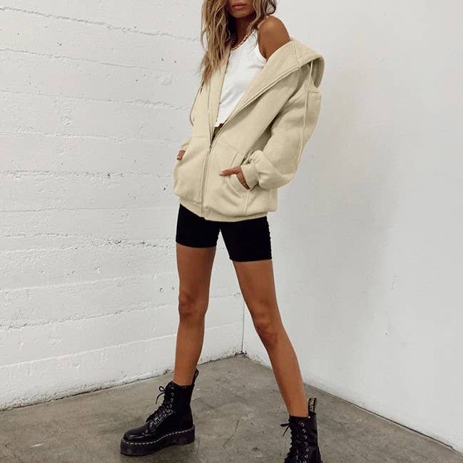 HIDDENBRAND - Wholesale Hoodie - Women's - Zip up oversized hoodie