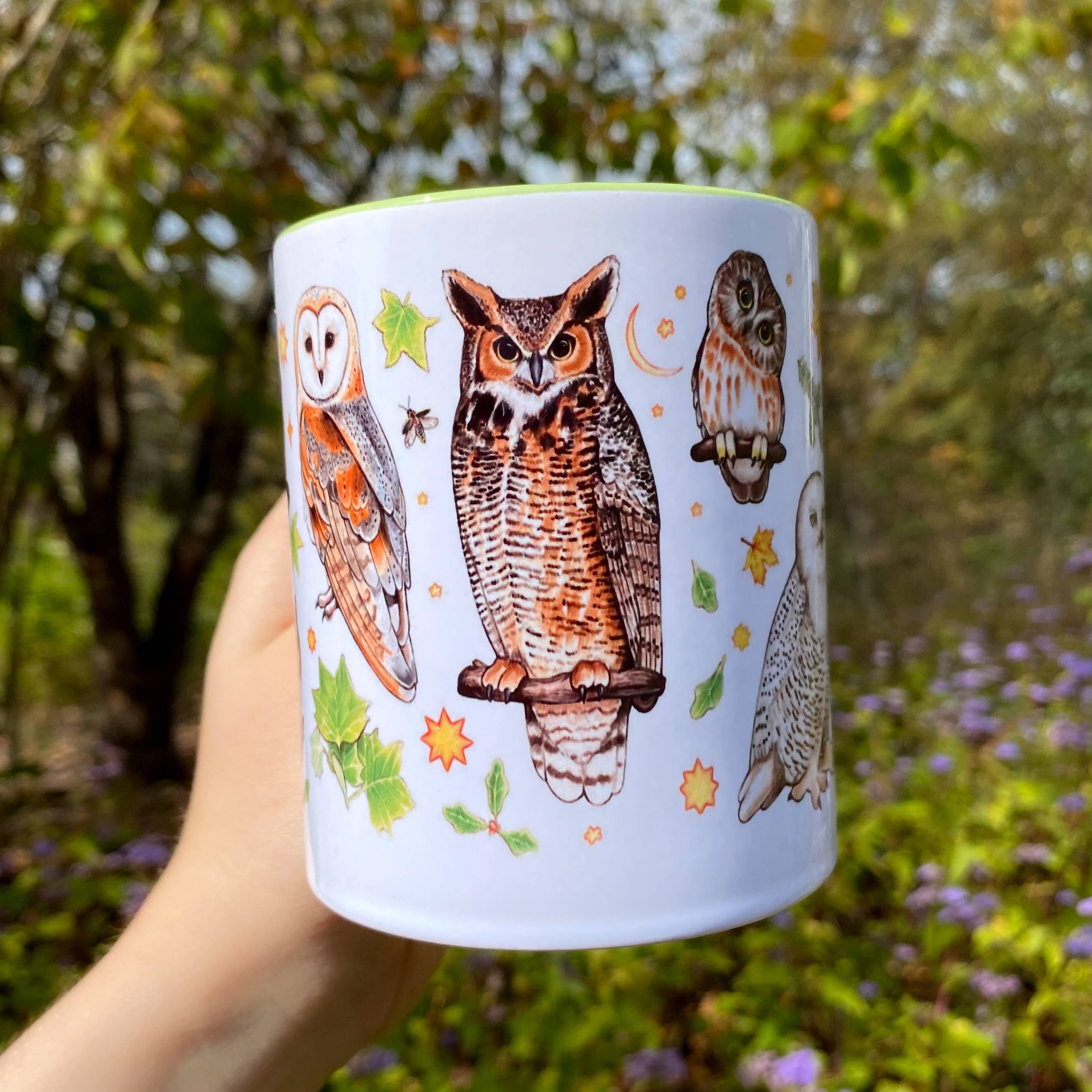 Allison Stoiser Art - Venta al por mayor Taza - Taza de cerámica de 11 oz con búhos del este de Estados Unidos1
