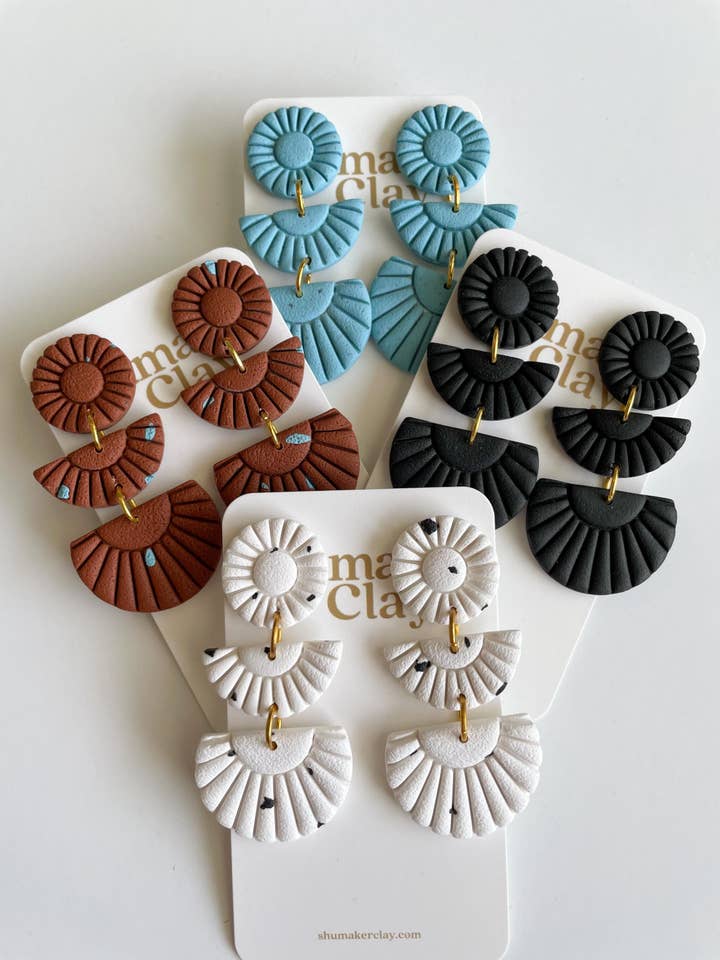 Rae Neutrale Polymer Clay Boho Ohrringe für den Großhandel von Shumaker Clay