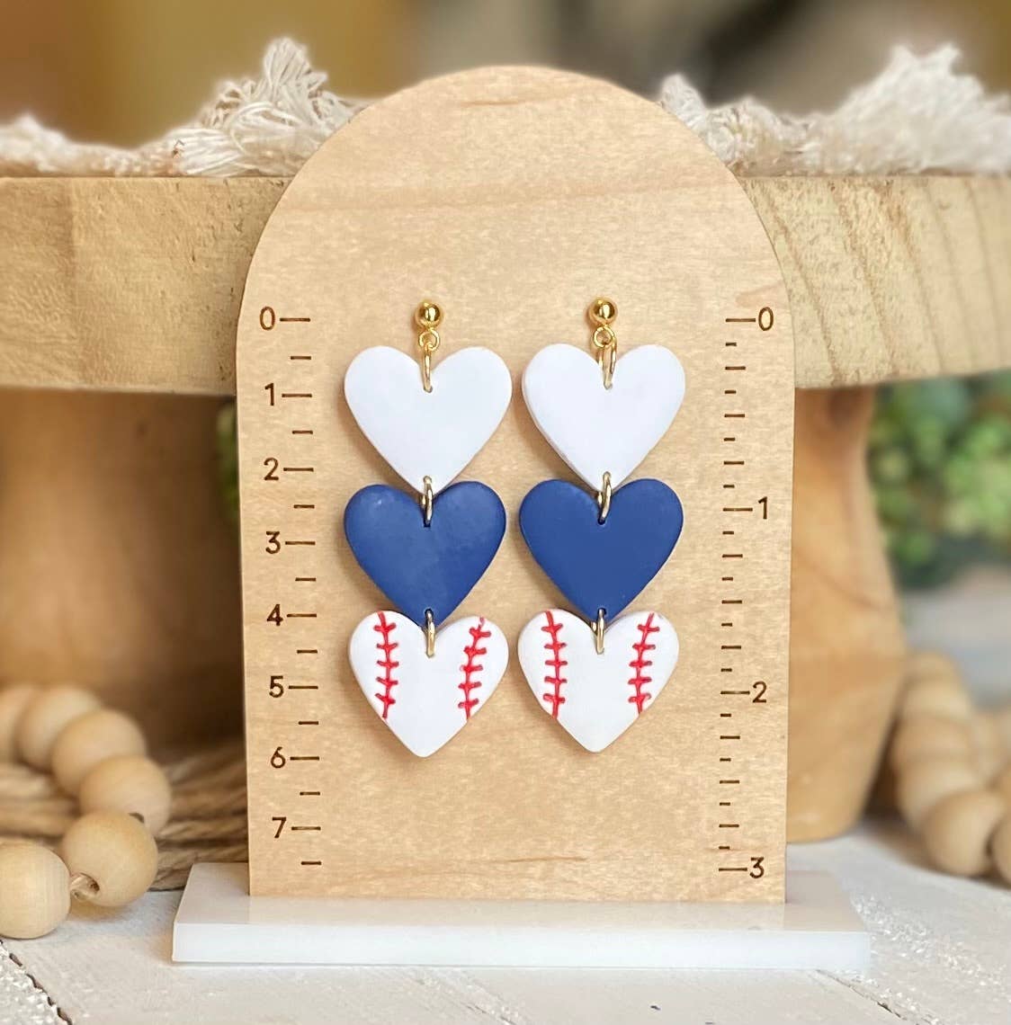 Clayhouse Colours – wholesale Hängande örhängen – Rangers Baseball Örhängen7