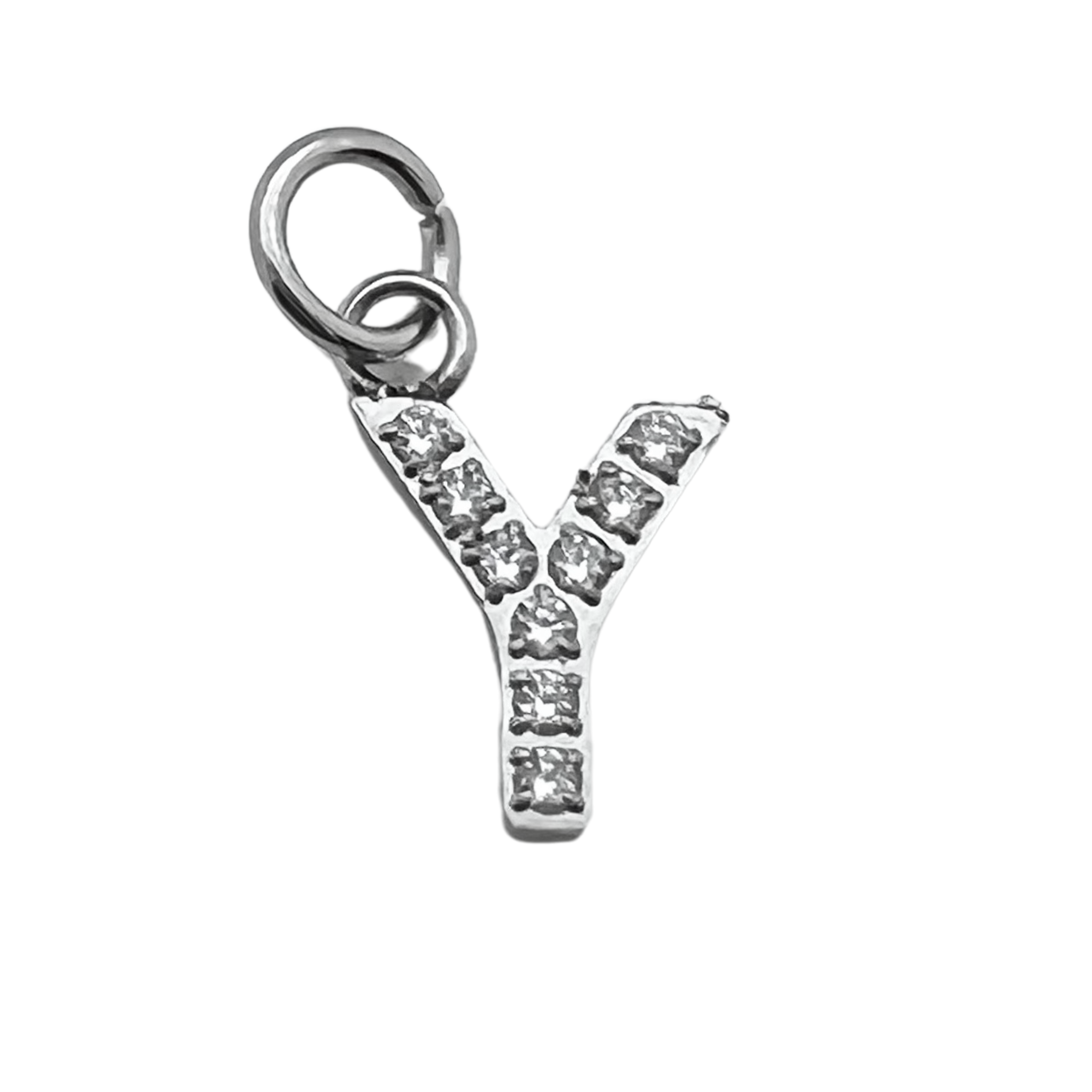 WJW - Vendita all'ingrosso Ciondolo/pendente - Ciondoli con lettera iniziale in acciaio inossidabile e pavé di zirconi cubici24