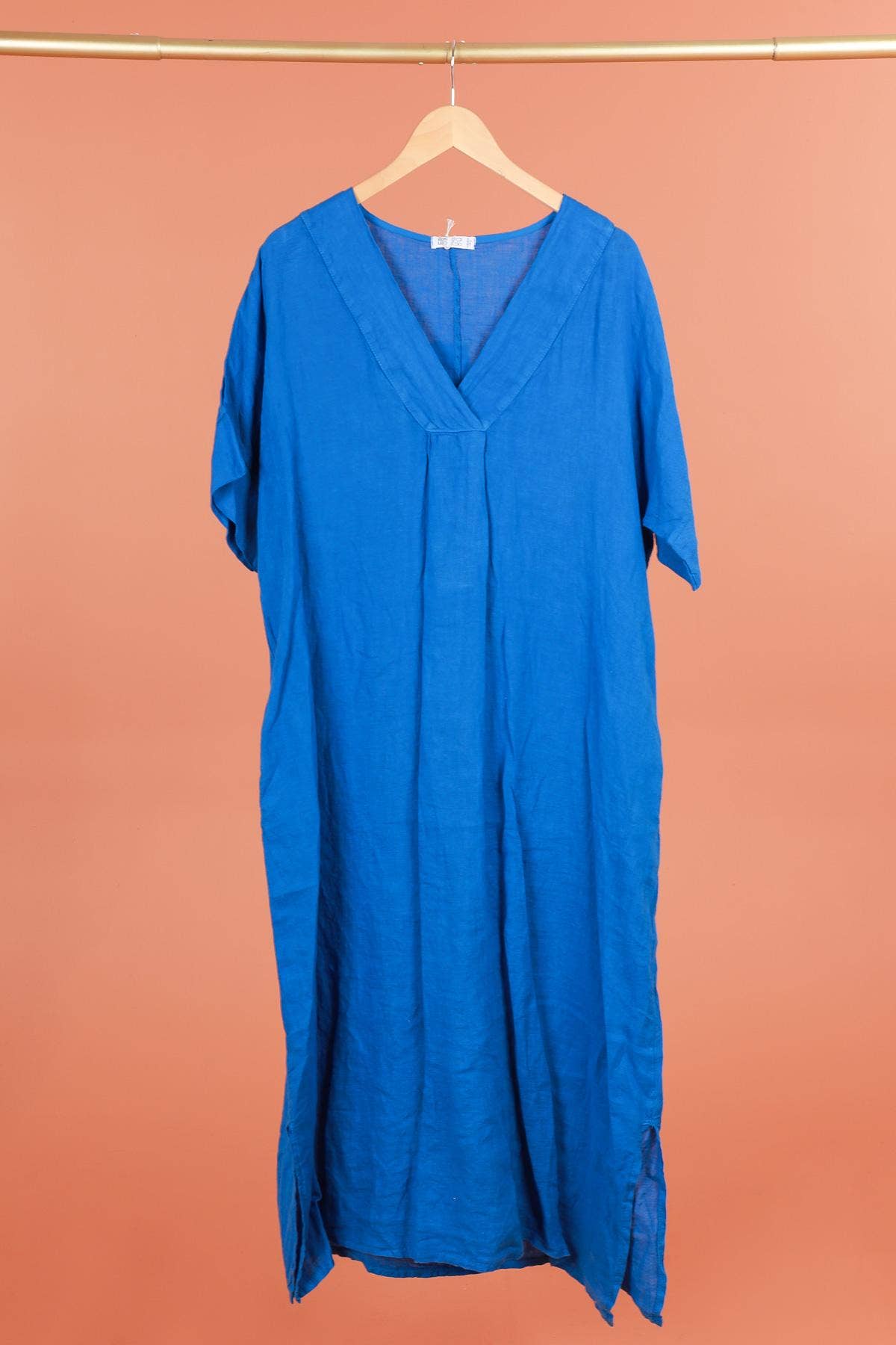 la maison des fibres naturelles - Wholesale Dress - Women's - Long dress v-neck 62733 100% linen4