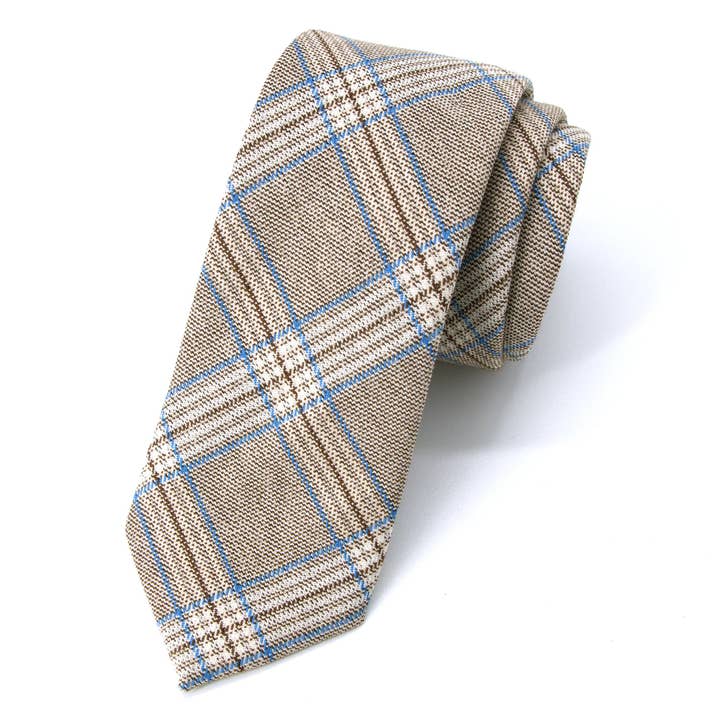 Men's Blue/Champagne Plaid Tie (STYLE:1250.13BLCP) for wholesale by Spring Notion