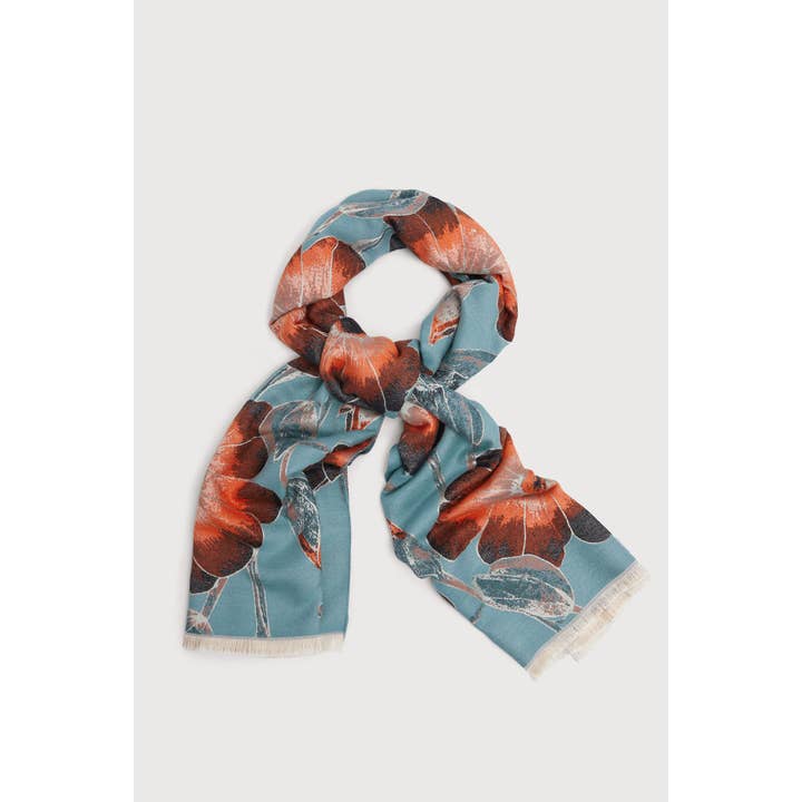 SAACHI - Vendita all'ingrosso Sciarpa - Donna - Sciarpa botanica reversibile in fiore0