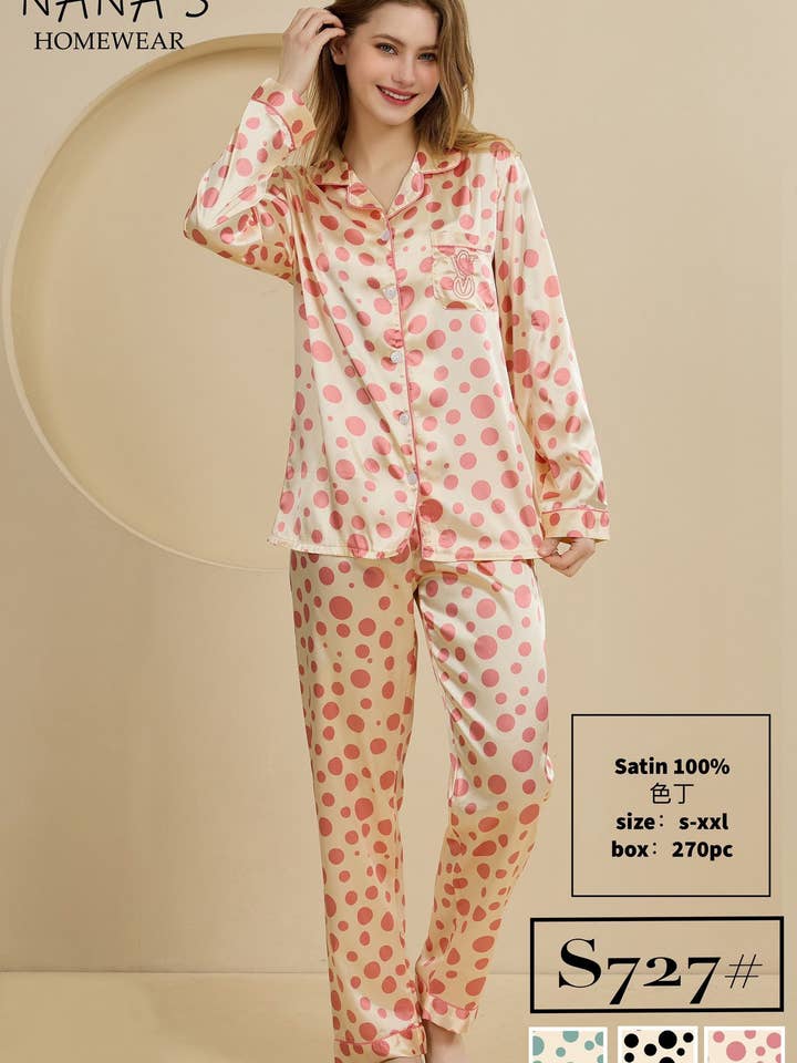 SWEET MAGIC MODA Y COMPLEMENTOS - Wholesale Sleepwear Set - Women's - WOMEN'S SATIN PAJAMAS FOR WOMEN1