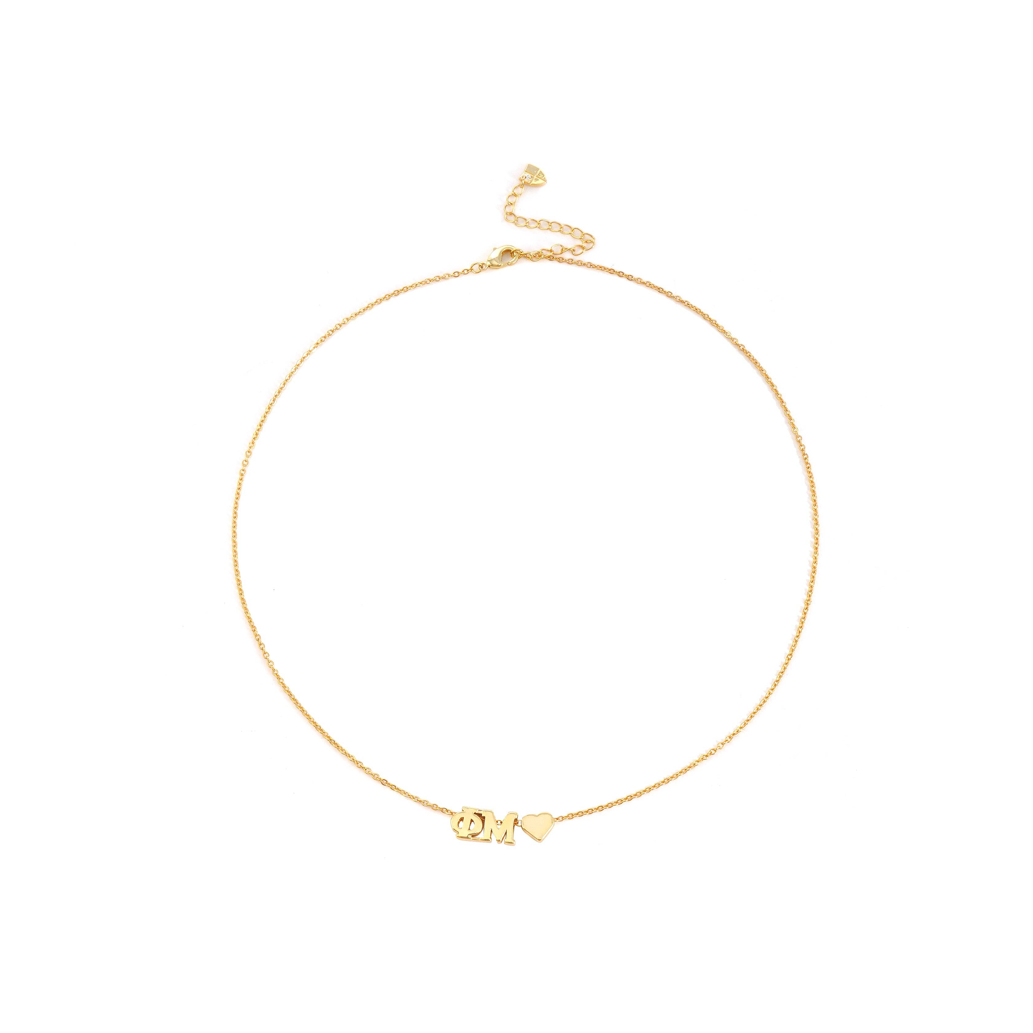 Color Shout – wholesale Pendant/charm necklace – N202 PM-Phi Mu Heart Necklace2