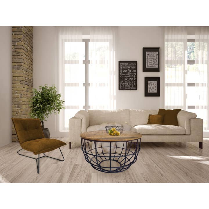 rundt sofabord Lexington bæredygtigt ø 75 cm med metalskærramme for engroshandel hos Voglrieder