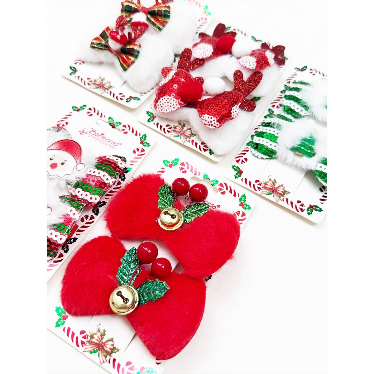 MIX COLOR Christmas Character Fur Hair Pins for wholesale on Faire8