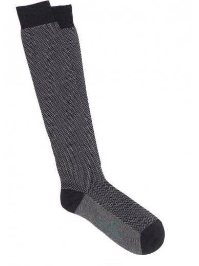 gekamde katoenen sokken met visgraatmotief in grijstinten voor wholesale door Four Cottons