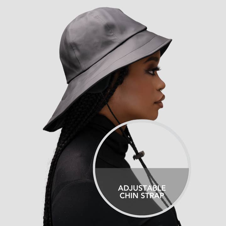 Hairbrella - Vendita all'ingrosso Cappello da pescatore - Donna - Cappello da pioggia impermeabile con fodera in raso tipo Sou'wester9