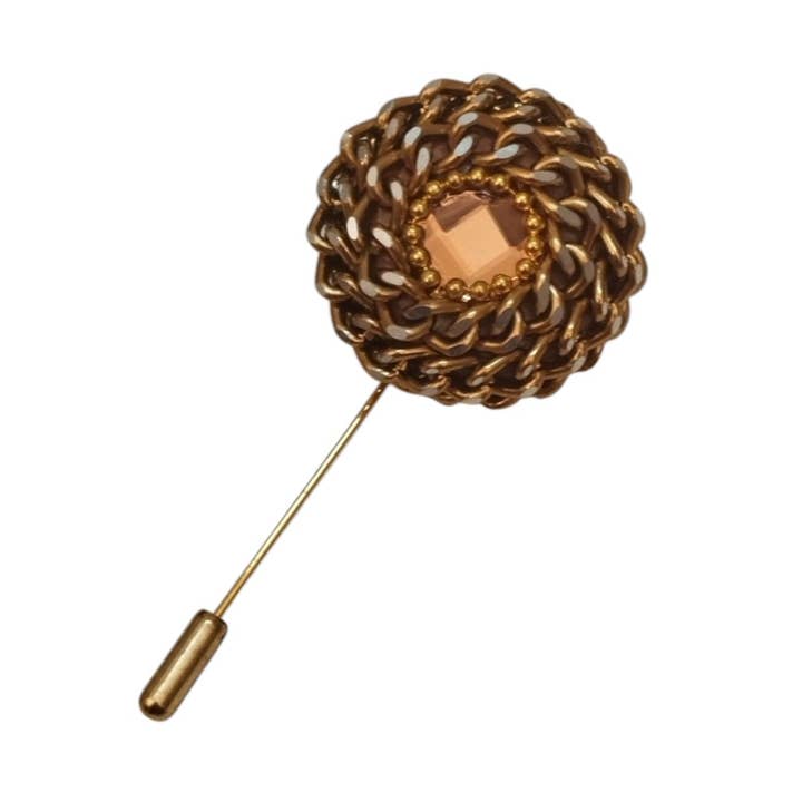 CLAUDIA DE ROSA JEWELRY - Wholesale Brooch - VORTEX CHAMPAGNE PIN0