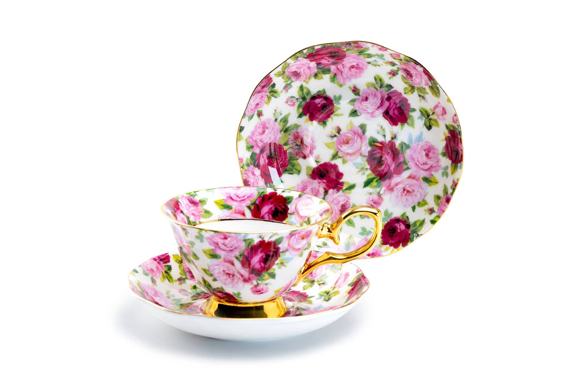 Grace Teaware - Wholesale Tea Set - Pink Rose Gold 7oz Bone China Tea Cup and Saucer One Set2