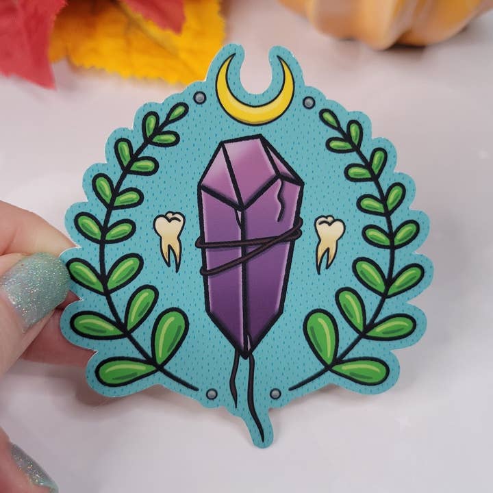 Crystal Whimsigoth Waterproof Witchy Sticker for wholesale by Hawburns Studio