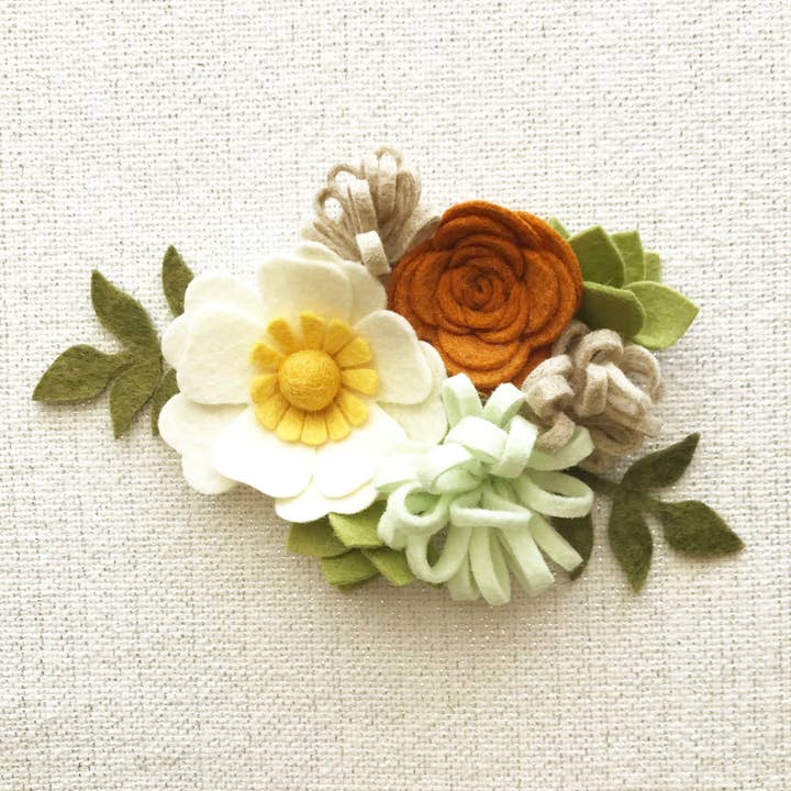 Heartgrooves Handmade - Wholesale DIY Craft Kit - Mini Felt Flower Craft Kit | Autumn Succulent2