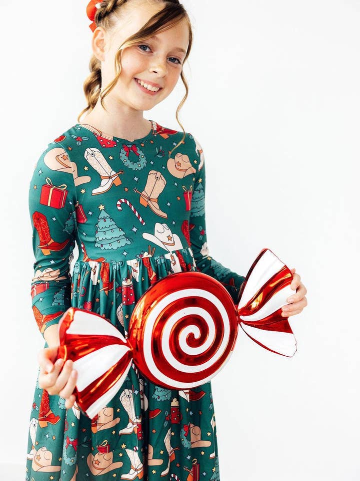 Mila & Rose - Wholesale Dress - Kids - Western Wonderland L/S Pocket Twirl Dress4