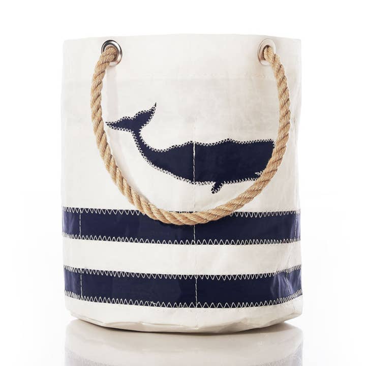 Breton Stripe Whale Beverage Bucket for wholesale by Sea Bags