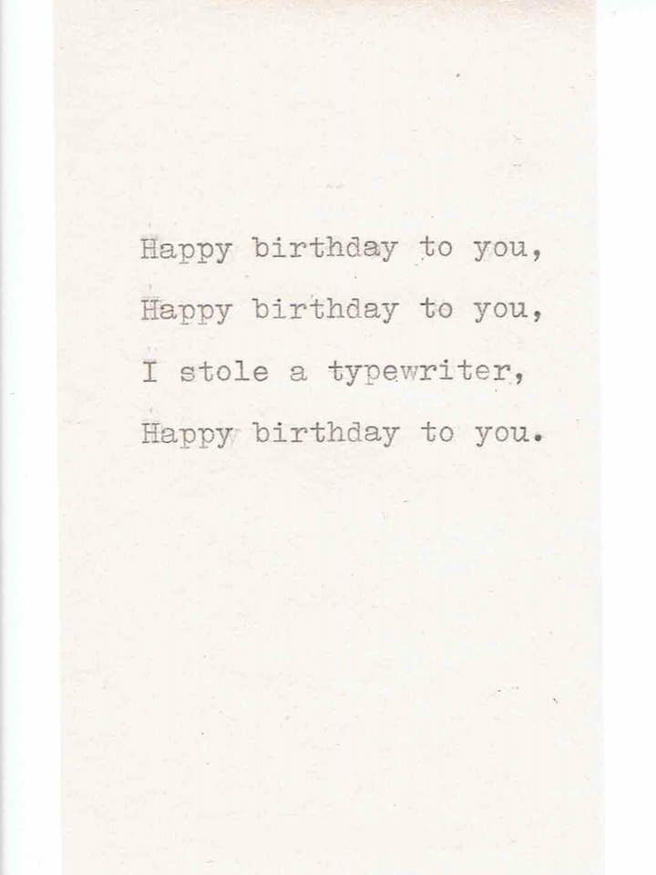 Gelukkige verjaardag voor jou Typewriter Grappige verjaardagskaart voor wholesale door BlueSpecsStudio