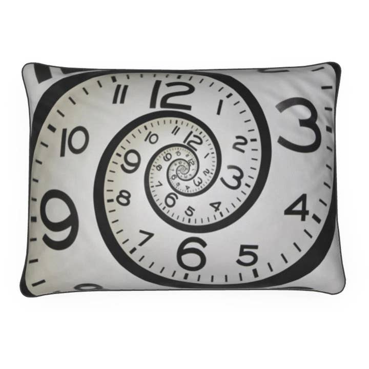 Luxurious Velvet Numeric Black White Pillow Cushion - Timetravel for wholesale by MizDragonfly