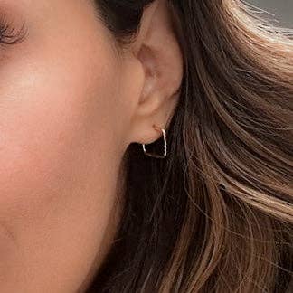 Barberry & Lace Handmade Jewelry - Wholesale Hoop Earrings - Square Hoop Stud Earrings | 14k Gold Fill & Sterling Silver1