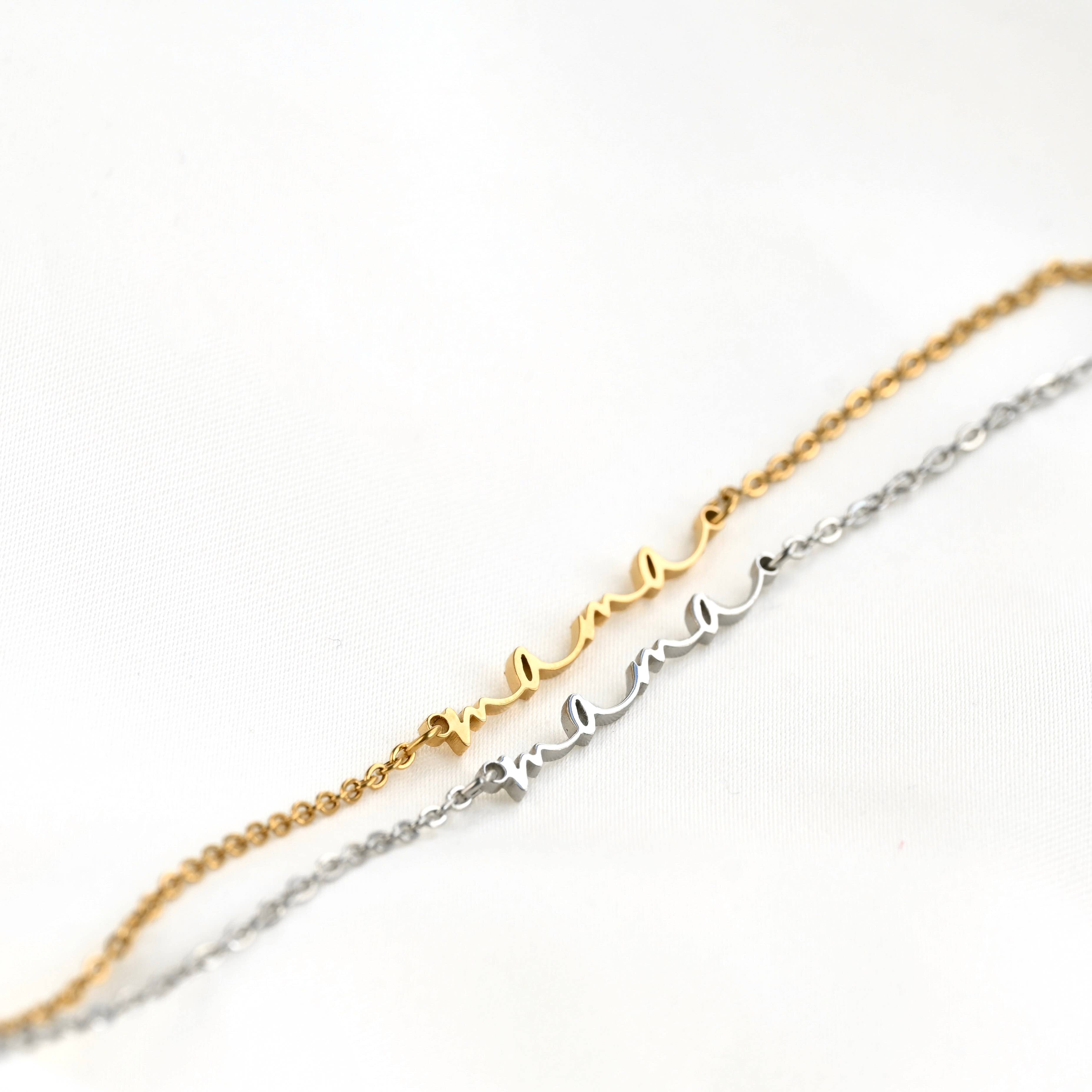 Blueyejewelry - Wholesale Charm/Dangle Bracelet - Dainty Mama Bracelet - Mom Bracelet - Mother's Day Jewelry2