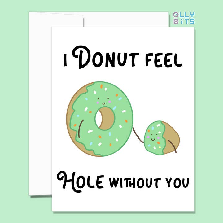 Carte de vœux I DONUT feel HOLE without you pour la vente par Ollybits Pixel Art