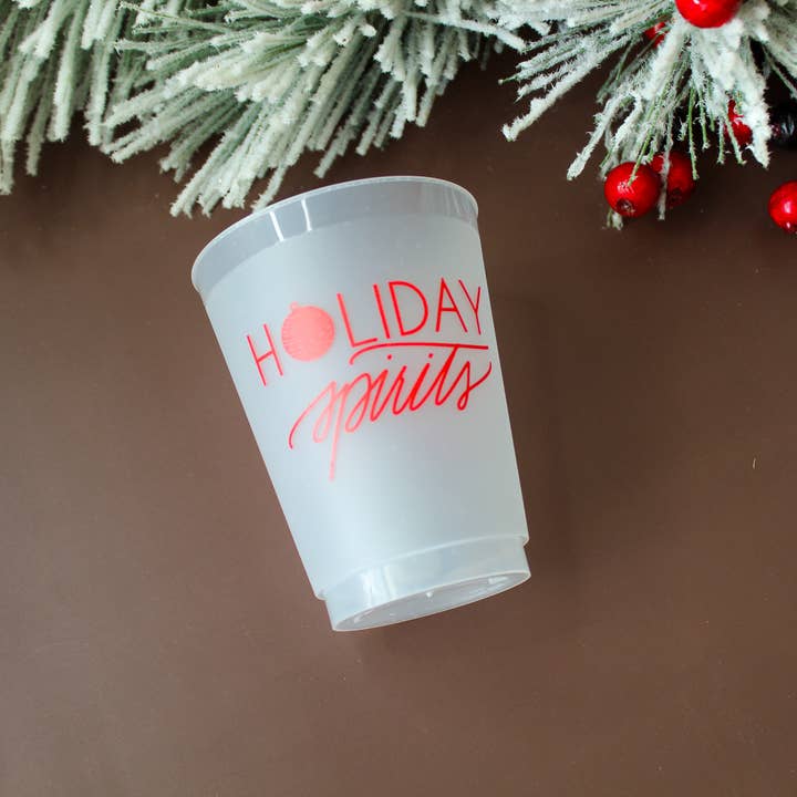 Birdie Mae Designs - Wholesale Disposable Cup - Holiday Spirits | Frosted Acrylic 16 oz Christmas Cups4