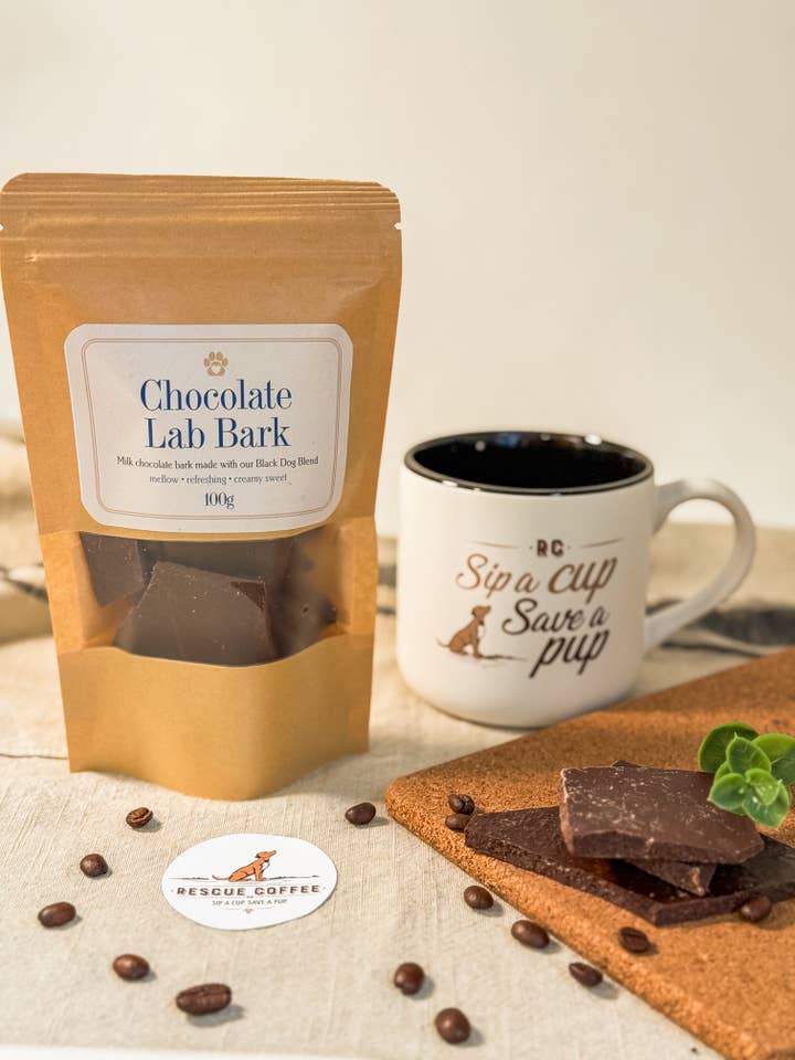 Bark au chocolat Rescue Coffee | 100 g pour la vente par Rescue Coffee Co.