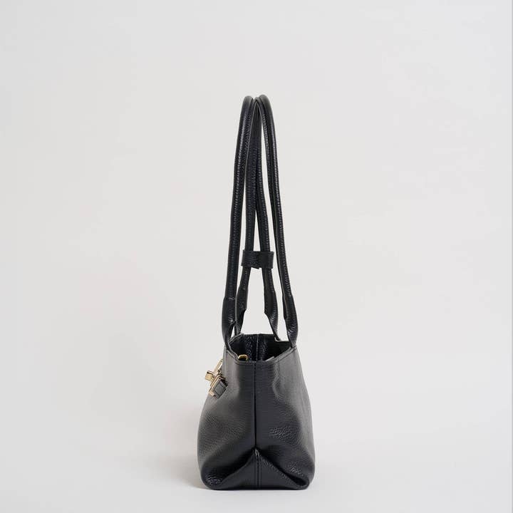 Prestige Milano - Wholesale Tote Bag - Women's - Lola Bag in Black Togo Leather2